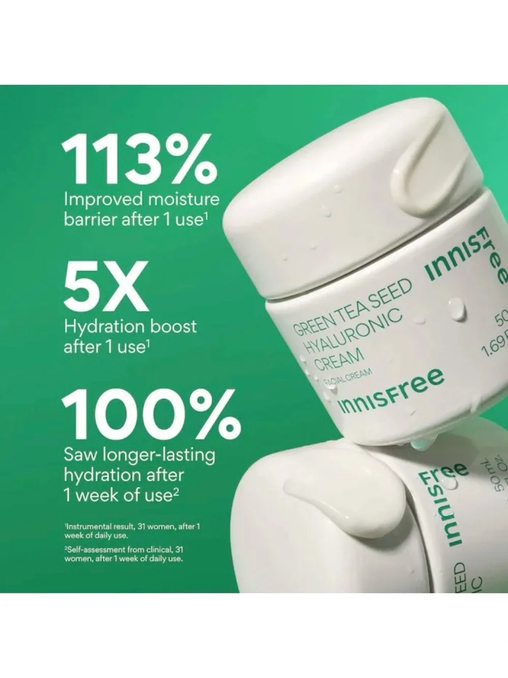 3/$12 Innisfree Green Tea Seed Hyaluronic Cream .67oz